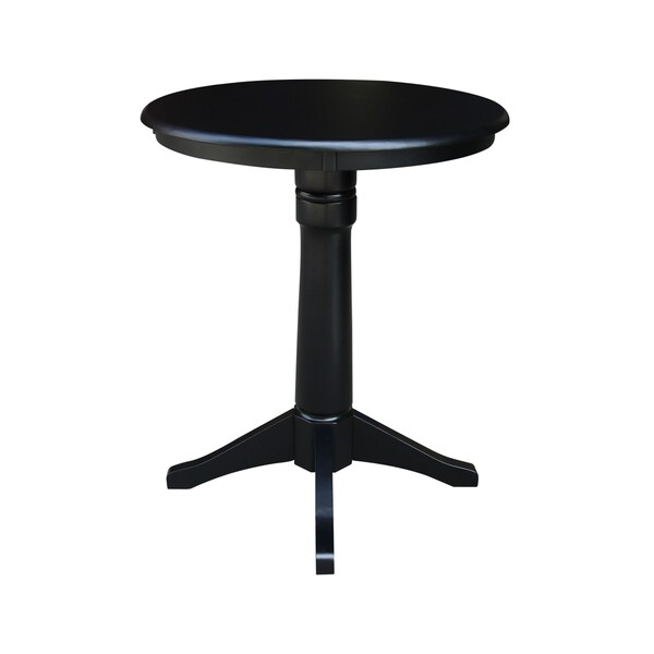 International Concepts Round 30 in Round Top Pedestal Table, 40.9 inH, Black, 30 W, 30 L, 41.9 in H, Wood, Black K46-30RT-27B-6B-2 - main